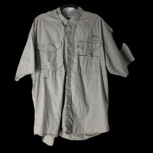Columbia Vented Fishing Shirt w/Embroidered Redfish & Large Spellout on back XL